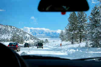 Driving on snowy road