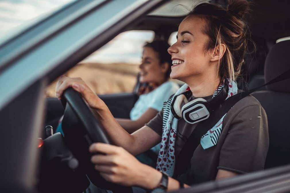 Teens driving and having fun