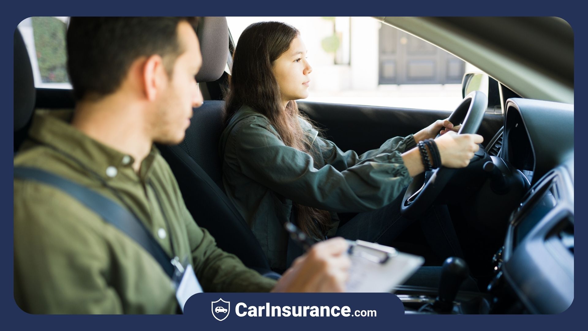 Young driver signing auto insurance documents after emancipation